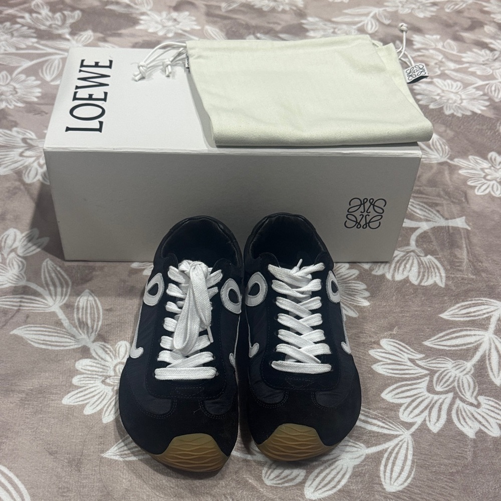 Loewe Black and White Logo Sneakers